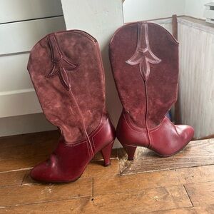 Elegant Burgundy Heeled Boots